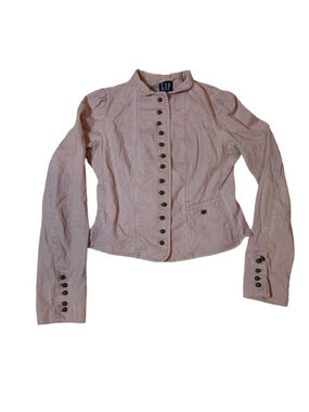 Gap Pink Corduroy Jacket Fitted Blazer Button Up Y2K Feminine Vintage